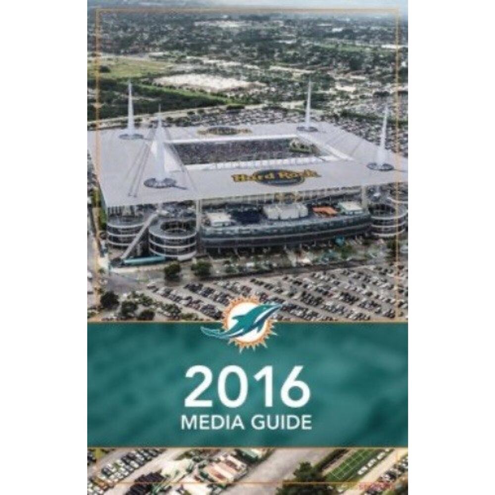 Miami Dolphins 2016 Media Guide NFL Official Team Cover On 12x8in Metal Sign